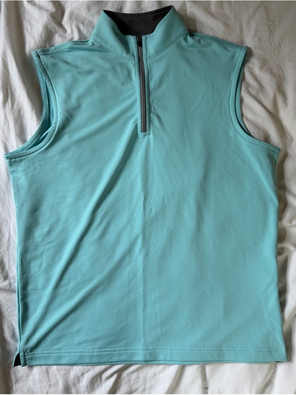 Peter Millar Men’s Sleeveless Golf Quarter-Zip Vest in Light Blue